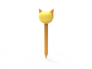Pencil cat school supplies v001 3D 模型