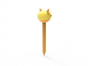 Pencil cat school supplies v001 3D 模型