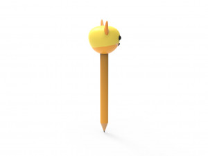 Pencil cat school supplies v001 3D 模型