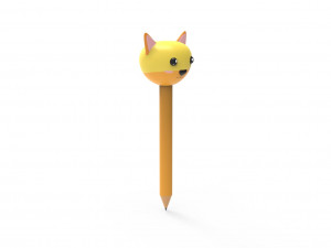 Pencil cat school supplies v001 3D 模型
