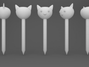 Pencil cat school supplies v001 3D 模型
