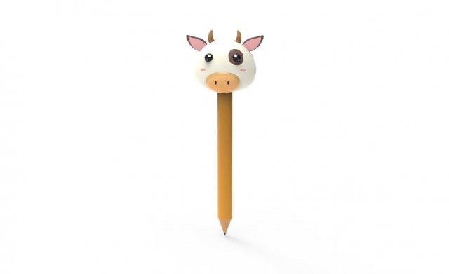 Pencil cow school supplies v001 Modello 3D .c4d .max .obj .3ds .fbx .stl .blend 