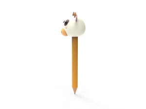 Pencil cow school supplies v001 3D Model