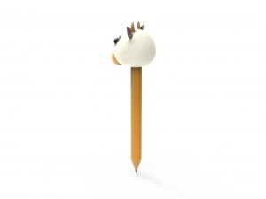 Pencil cow school supplies v001 3D Model