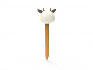 Pencil cow school supplies v001 3D Model