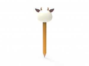 Pencil cow school supplies v001 Modello 3D