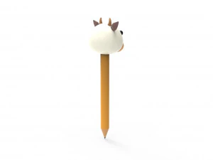 Pencil cow school supplies v001 3D Model