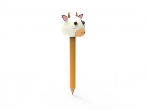Pencil cow school supplies v001 3D Model