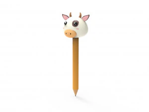 Pencil cow school supplies v001 3D Model