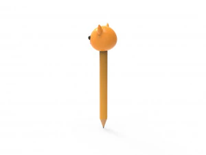 Pencil dog school supplies v001 3D Model