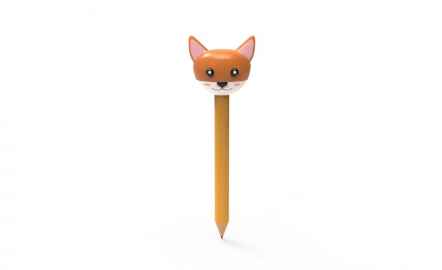 Pencil fox school supplies v001 Modelo 3D .c4d .max .obj .3ds .fbx .stl .blend 