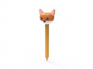 Pencil fox school supplies v001 Modelo 3D