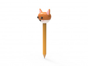 Pencil fox school supplies v001 Modelo 3D
