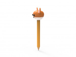 Pencil fox school supplies v001 Modelo 3D