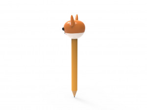 Pencil fox school supplies v001 Modelo 3D