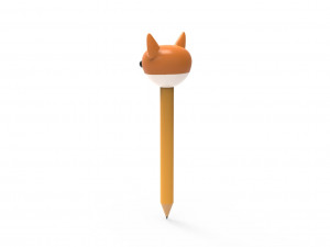 Pencil fox school supplies v001 Modelo 3D