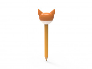 Pencil fox school supplies v001 Modelo 3D