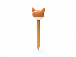 Pencil fox school supplies v001 Modelo 3D