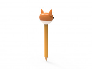 Pencil fox school supplies v001 Modelo 3D