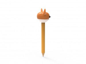Pencil fox school supplies v001 Modelo 3D