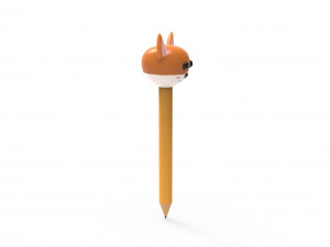 Pencil fox school supplies v001 Modelo 3D