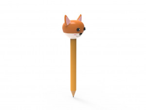 Pencil fox school supplies v001 Modelo 3D
