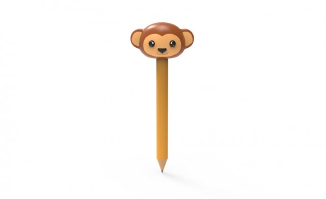 Pencil monkey school supplies v001 3D 모델 .c4d .max .obj .3ds .fbx .stl .blend 