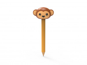 Pencil monkey school supplies v001 3Dモデル