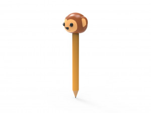 Pencil monkey school supplies v001 3D 모델