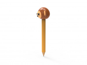 Pencil monkey school supplies v001 3D 모델