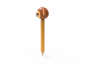 Pencil monkey school supplies v001 3D Model