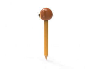 Pencil monkey school supplies v001 3D 모델