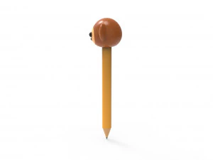 Pencil monkey school supplies v001 3D Model