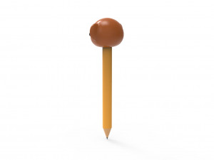 Pencil monkey school supplies v001 3D 모델