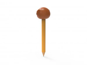 Pencil monkey school supplies v001 3D Model
