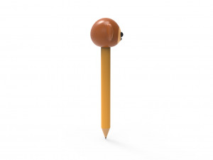 Pencil monkey school supplies v001 3D 모델