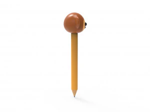 Pencil monkey school supplies v001 3D Model