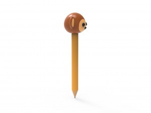 Pencil monkey school supplies v001 3D 모델