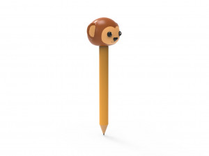 Pencil monkey school supplies v001 3D 모델