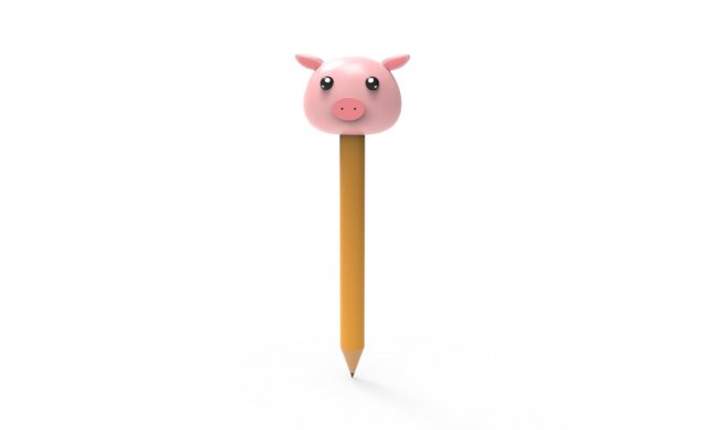 Pencil pig school supplies v001 Modelo 3D .c4d .max .obj .3ds .fbx .stl .blend 