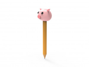 Pencil pig school supplies v001 Modelo 3D
