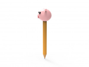 Pencil pig school supplies v001 Modelo 3D