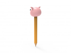 Pencil pig school supplies v001 Modelo 3D