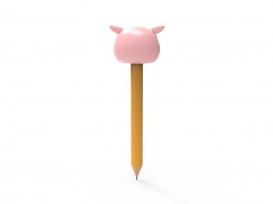 Pencil pig school supplies v001 Modelo 3D