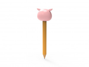 Pencil pig school supplies v001 Modelo 3D