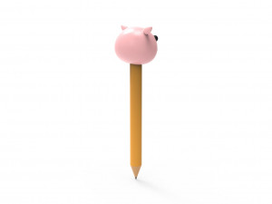 Pencil pig school supplies v001 Modelo 3D