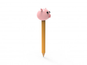 Pencil pig school supplies v001 Modelo 3D