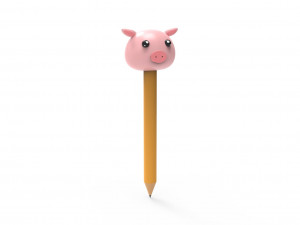 Pencil pig school supplies v001 Modelo 3D