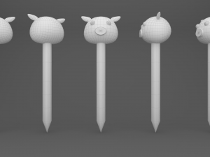 Pencil pig school supplies v001 Modelo 3D