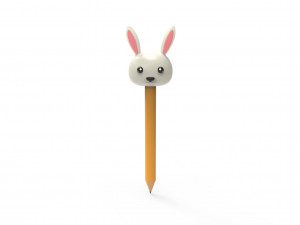 Pencil rabbit school supplies v001 3Dモデル